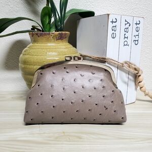 Metropolitan Ostrich Pattern Faux Leather Clutch